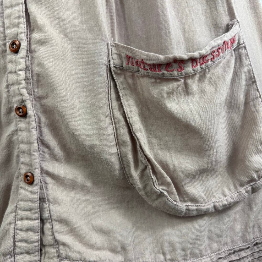 April Cornell Burnished Lilac Mushroom Artist Smock Tunic Small Embroidered - Picture 9 of 15